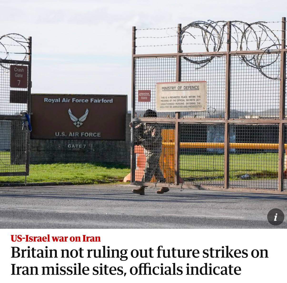 Британія готується до можливих ударів по ракетних об'єктах Ірану, - The Guardian.